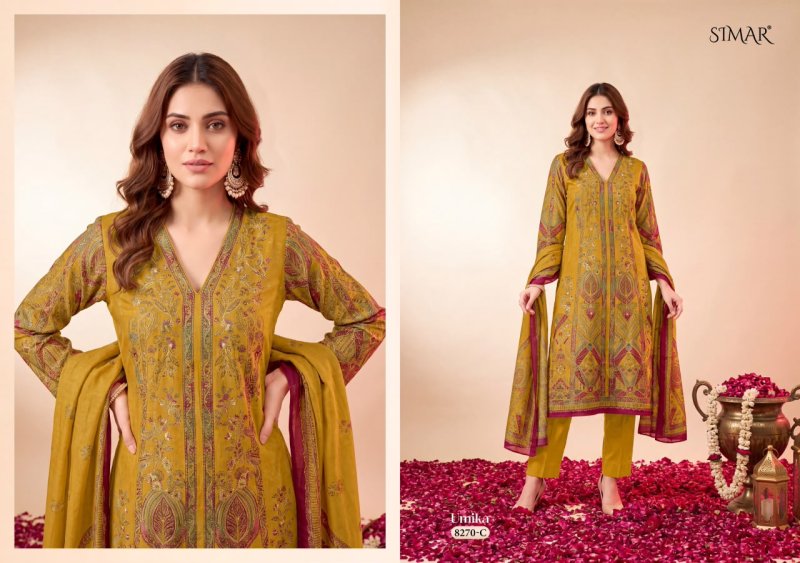 Umika By Glossy Simar Twill Jacquard Dress Materials 